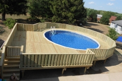 unattached pool deck for oval pool