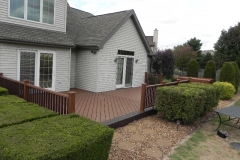 deck with bushes for privacy